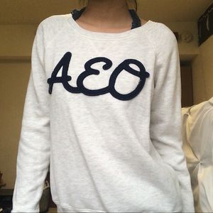 American Eagle Grey Crew Neck Sweater